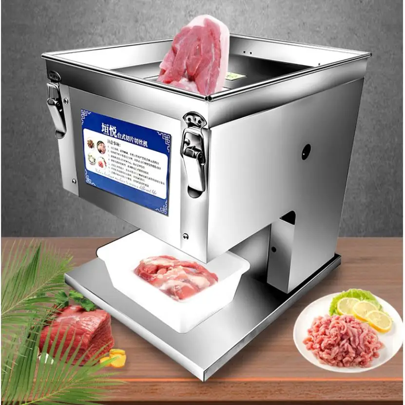 220V Electric Slicer Meat Cutter Machine Commercial Stainless Steel Meat Slicer Vegetable Cutting Machine Shredded Diced 5