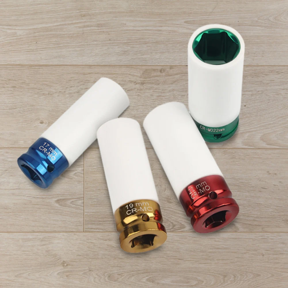 17/19/21/22mm Hex Sockets Pneumatic Wrench Tire Screw Sleeve 1/2 Inch Air Gun Tire Protection Impact Nut Socket Car Garage Tool Socket Wrench