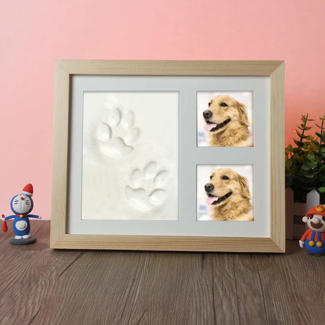 Cadre photo avec impression d'argile - Chien ou chat avec empreinte de  patte - Make