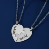 Lemegeton Customized Name Heart Puzzle Necklace 2-6Pcs Stainless Steel Jewelry Family Name Love Pendant Friendship New Year Gift