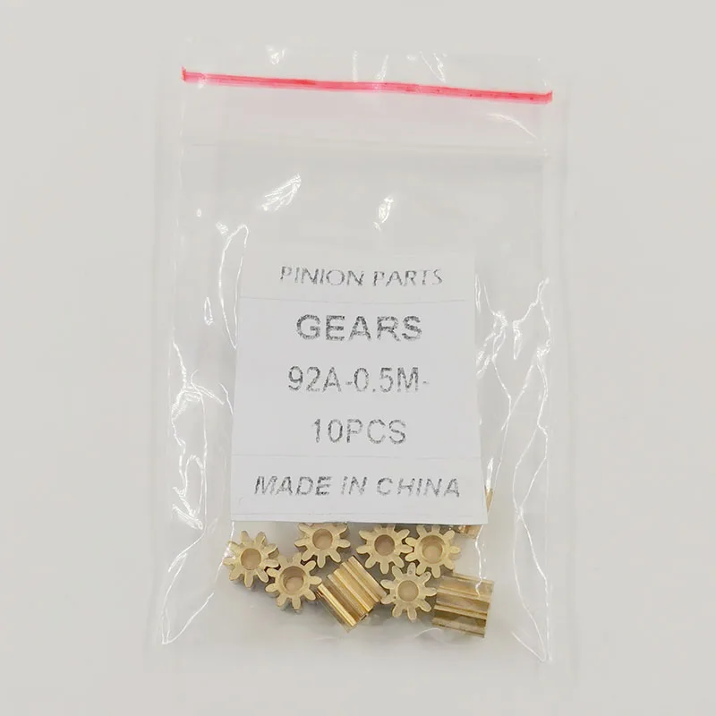 Motor Gear 9 Teeth Copper 92A 0.5M 10PCS For UAV Model Toy