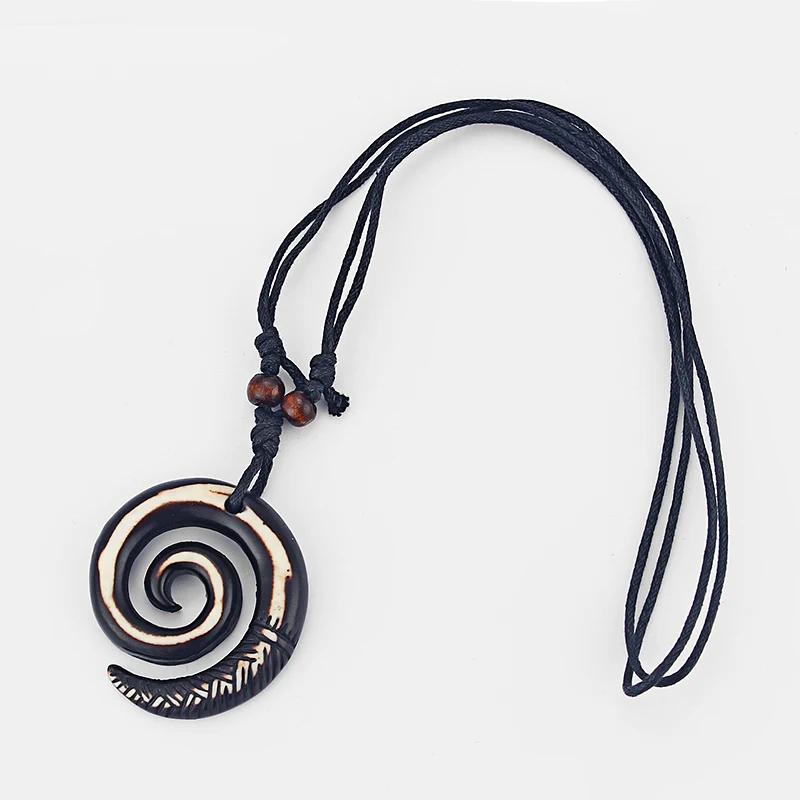 12pcs Tribal Swirl Resin Pendant Necklace Amulet Lucky Charms Necklace Fashion Jewelry Choker Wholesale