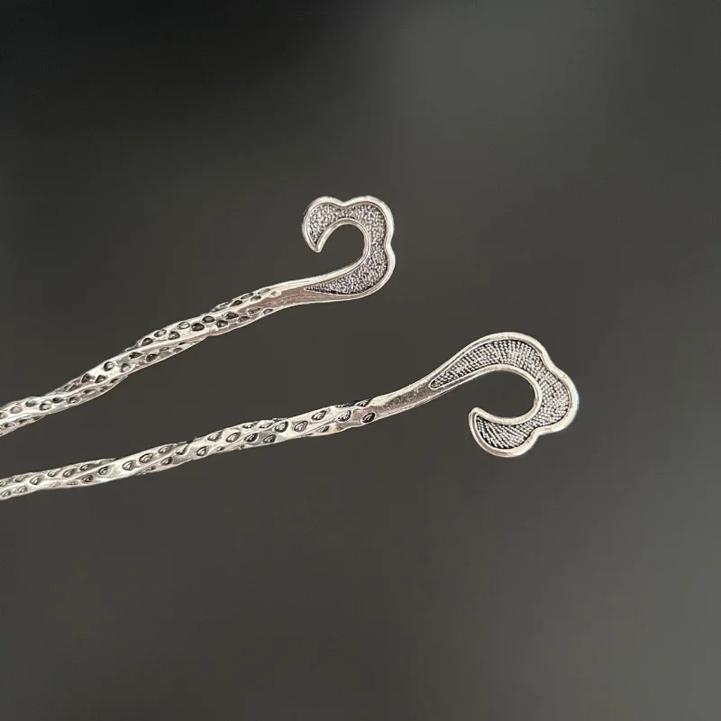 1PC Silver Heart Hair Pin, Rhinestone Decor Hair Stick, Elegant Updo Hair Accessories, Stylish Daily Hair Decor