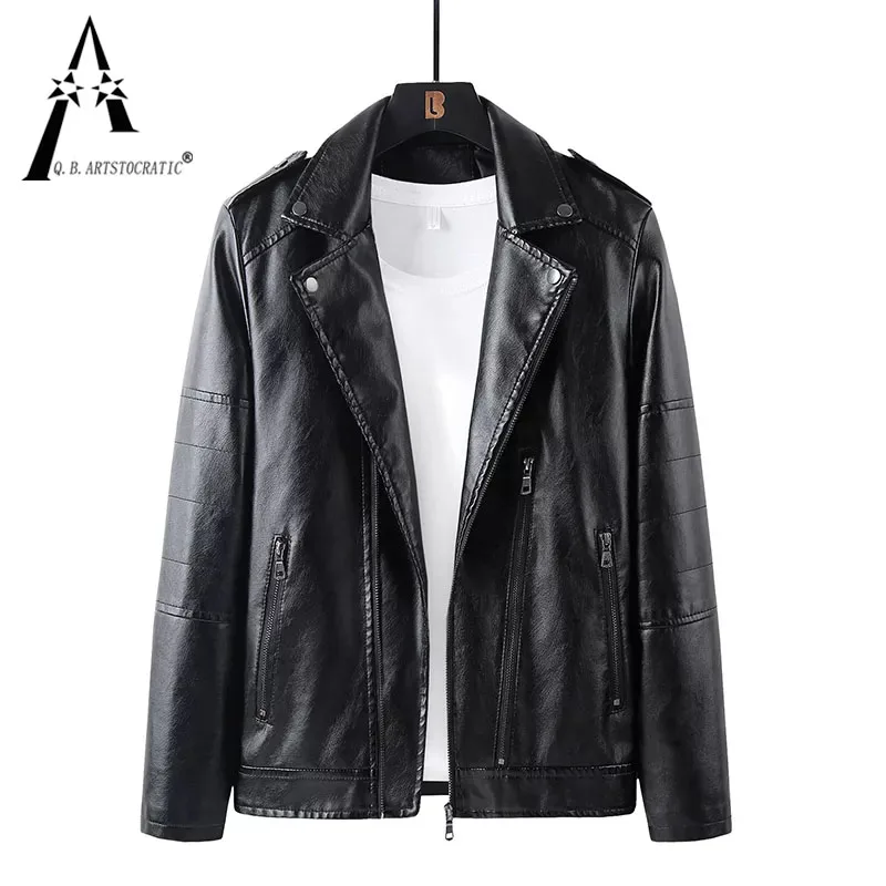 

Autumn Men's Faux Leather Jackets Fashion Man Motorcycle Coat Casual PU Streetwear Bomber Male Overcoat Chaquetas de los hombres