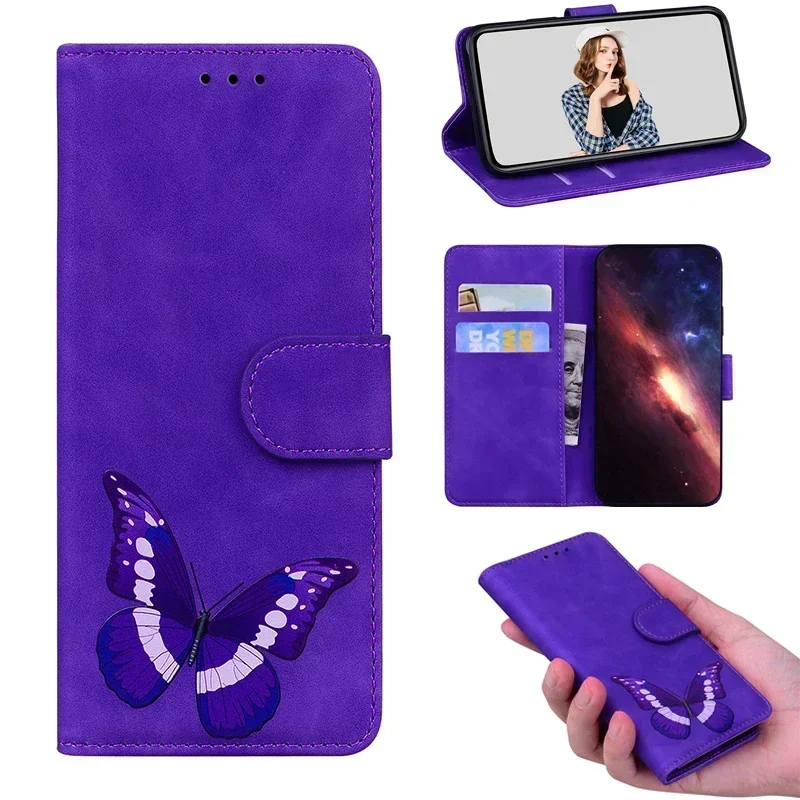 Elegant Leather Flip Wallet Case with Magnetic Closure and Anti-Fall Protection