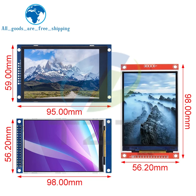 TZT TFT LCD 터치 스크린 모듈, 터치 없는 아두이노 UNO MEGA2560 용 LCD 디스플레이, 3.5 인치, 3.5 인치, 480x320, ST7796U, ILI9488