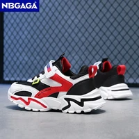 Chaussures de sport en cuir pour enfants, baskets respirantes pour enfants, chaussures de marche décontractées, chaussures de course en plein air pour garçons, maille confortable, mode 4