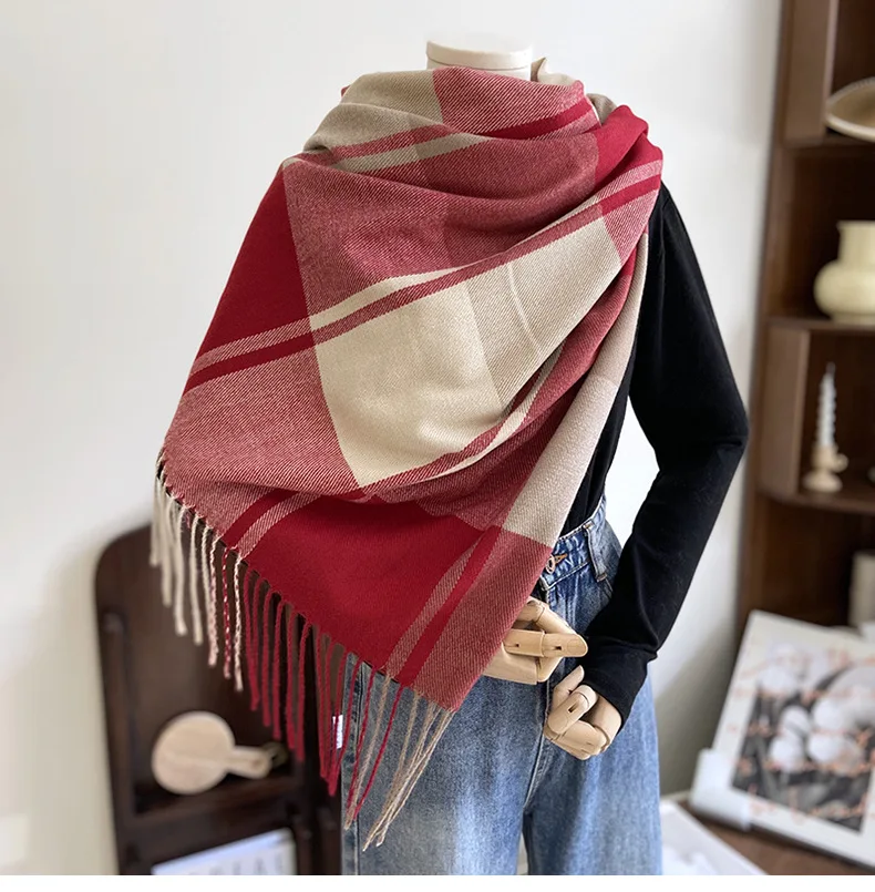 

New Trendy Women Faux Cashmere Winter Scarves Ladies Luxury Classic Shawl Scarf Girls Gift Warm Winter Shawls Scarf 180*65cm