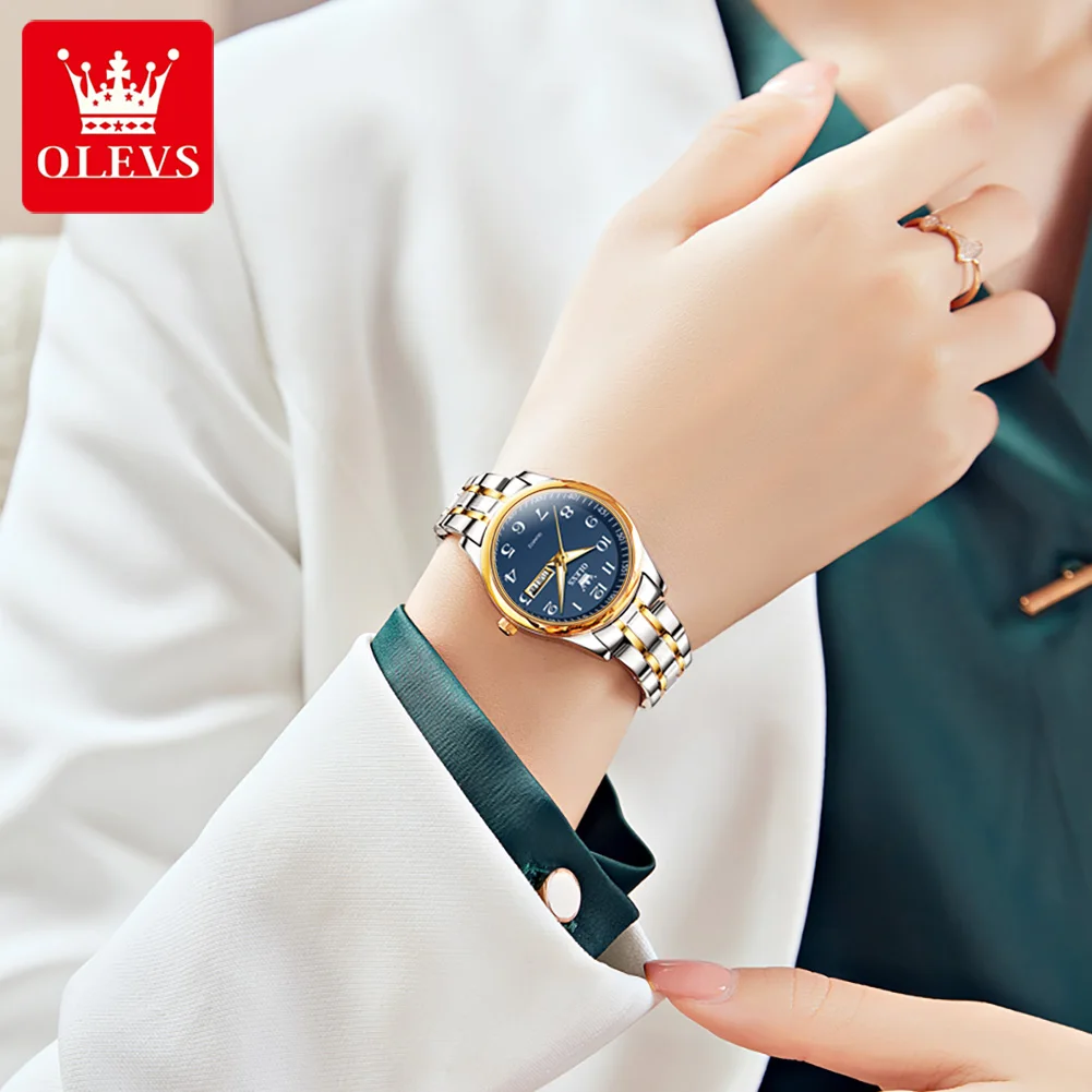 Fashion Business Women Watches Top Brand Luxury 30M Water Resistance Date Week Display Luminous Hands Ladies Quartz Wristwatch