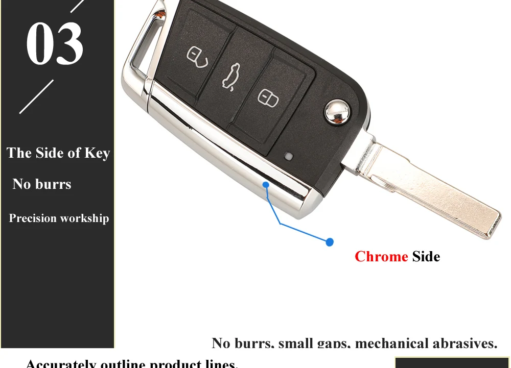 Jingyuqin 10 stücke Flip 3/4 Tasten Fernbedienung Auto Schlüssel Shell Fall Fob Für VW Golf 7 GTI MK7 B8 Touran skoda Octavia A7 Sitz Hu66 Hu162t – Detail 8