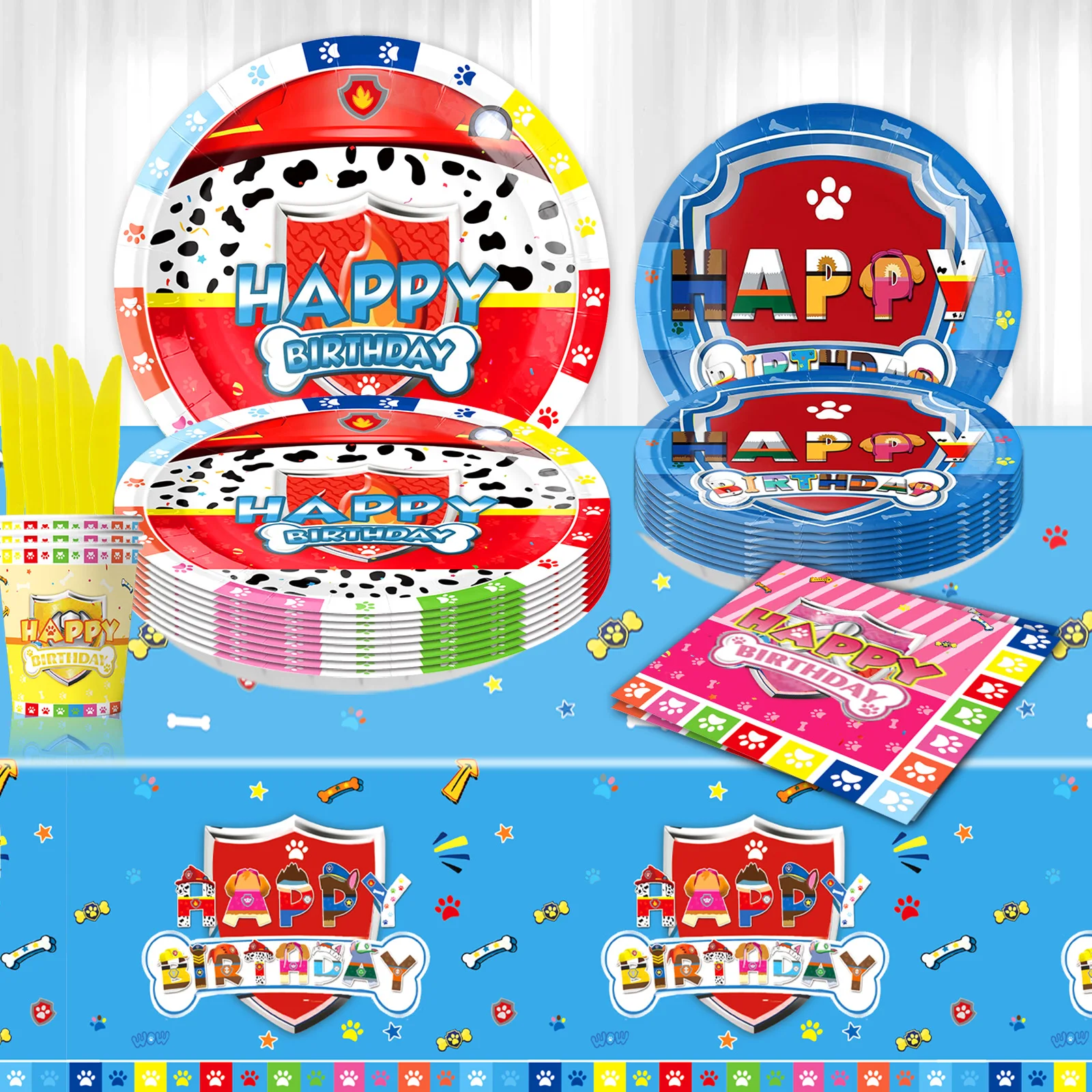 thumbnail image 5 of Nueva vajilla de Paw Patrol, decoraciones para cumpleaños, vasos, platos, manteles para niños, niñas, suministros para fiestas de baby shower, juguetes de regalo, 5 of 5