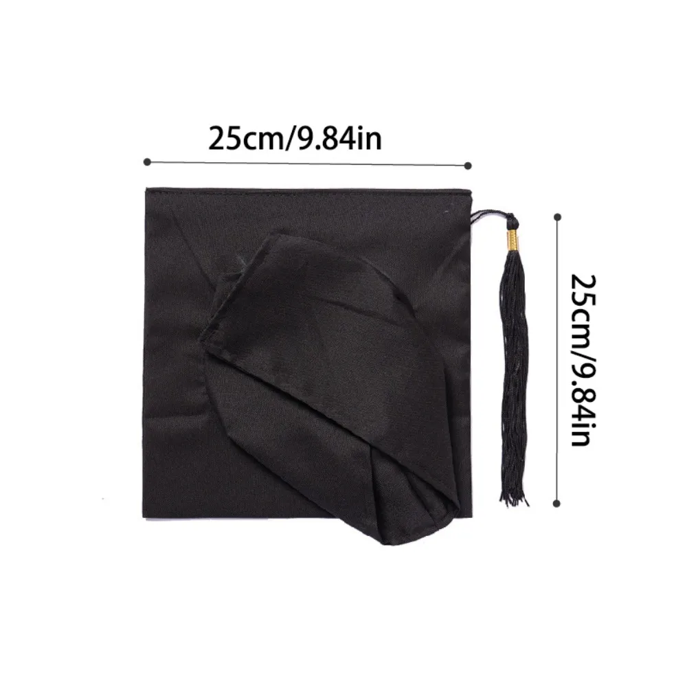 Trencher Cap DIY Flowers Graduation Cap Bachelor Mortar Board Academic Hat with Tassels Charm Ornament Adjustable