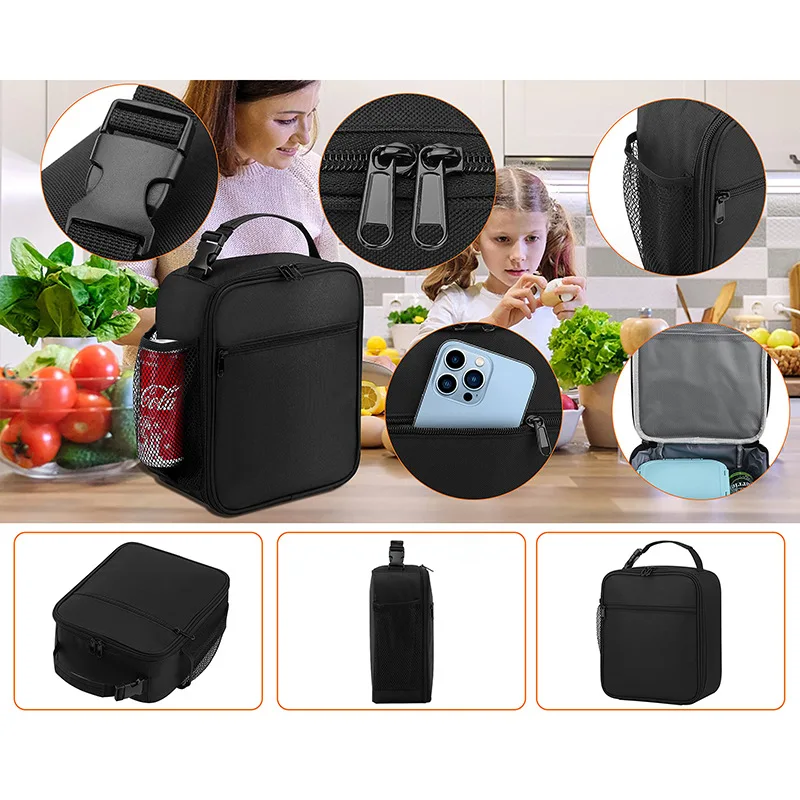 Insulated Portable Reusable Thermal Lunch Bag - Keeps Food Fresh