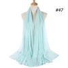Musulman en mousseline de soie Hijab femmes bulle en mousseline de soie écharpe pour femmes dames voile musulman Islam couleur unie malaisie Musulman Wrap foulards