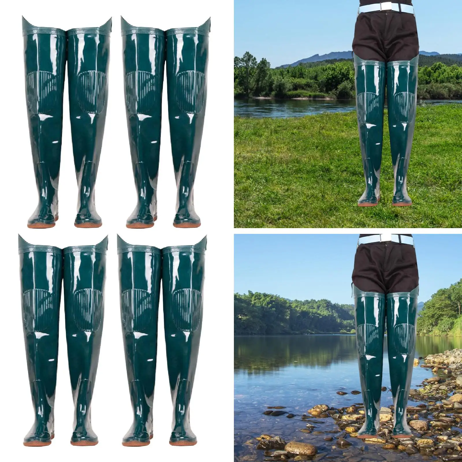 Bottes de pêche waders pratiques genouillères longues pour jardinage extérieur et activités nautiques