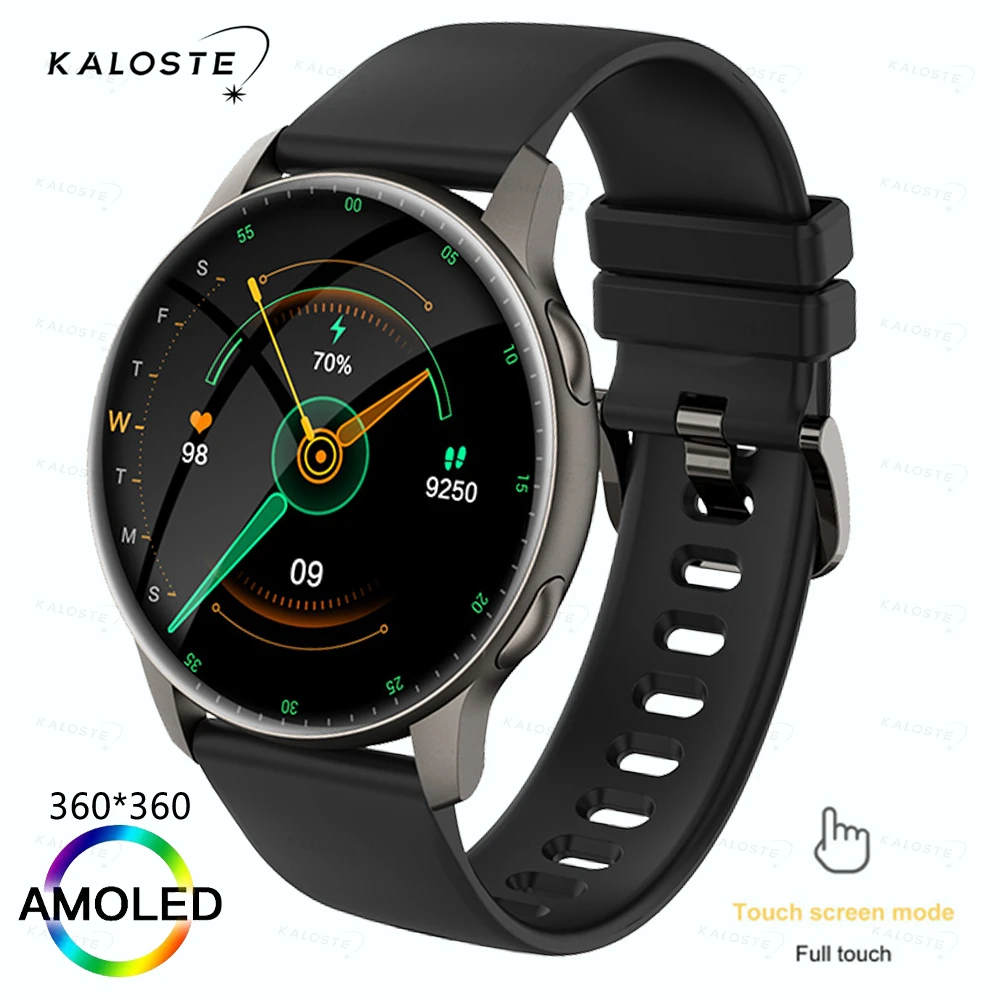 KALOSTE New Smart watch Men 360*360 AMOLED Full Touch Sport Fitness Tracker Women Smartwatch Clock Man For Huawei Xiaomi apple 