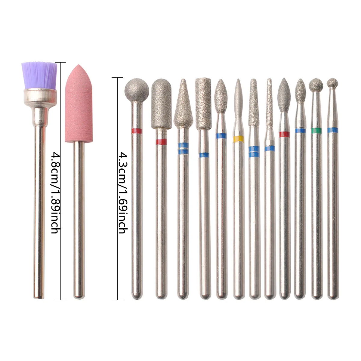 14pcs/set Nail Drill Machine Bit Nail Gel Removal Polishing Tools Pedicure Manicure Rotary Grinding  Buffer Polisher 5