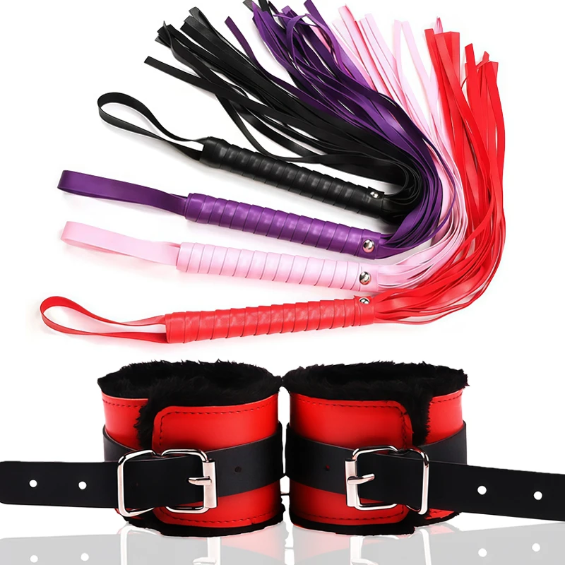 Set bondage per coppie con manette in pelle e benda occhi_voghion.com