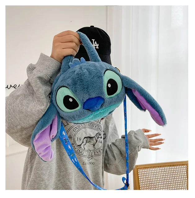 Disney Cartoon Plush Backpack, Stitch Plush Shoulder Bag