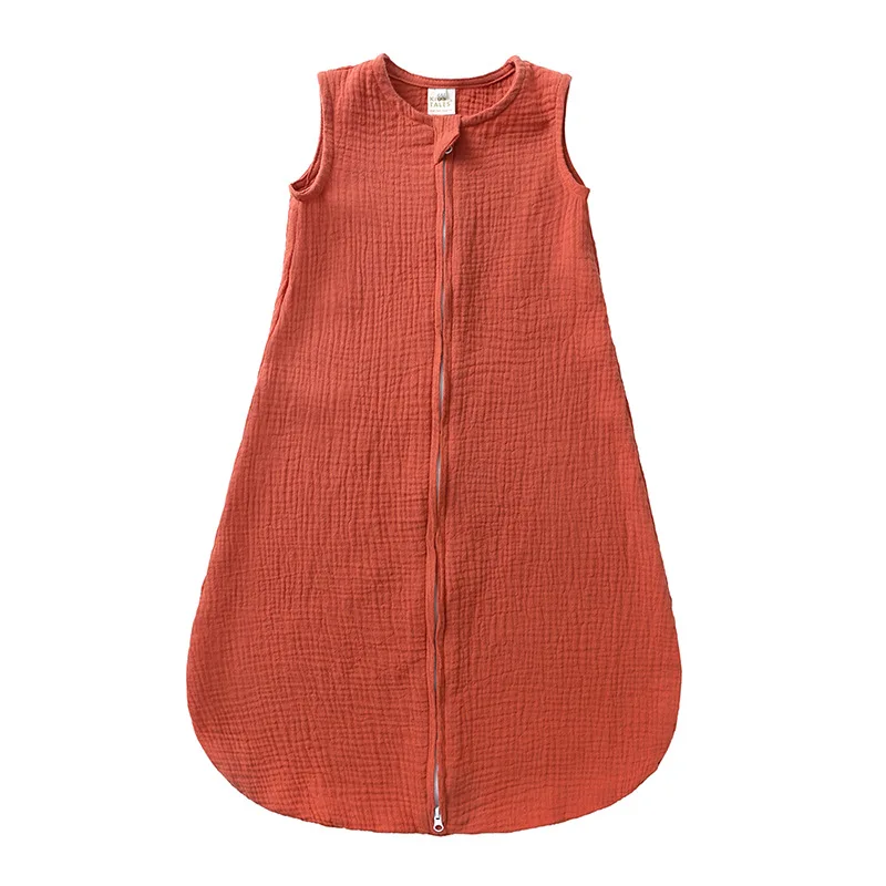 Spring Summer Solid Infant Zipper Sleepsacks Boy Girl Baby Thin Sleeveless Vest Sleepbag Kid Cotton Quilt Newborn Clothes
