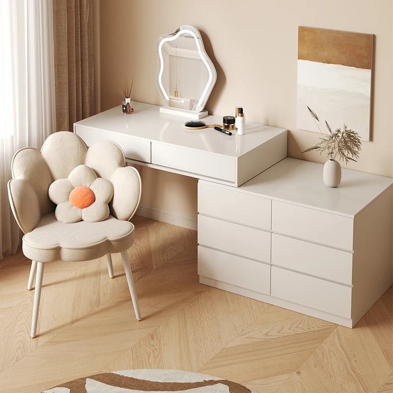 

Nordic Led Mirror Dressing Tables Makeup Luxury Bedroom Storage Dressing Table Set Woman Coiffeuse De Chambre Home Furniture