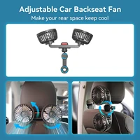 Car Fan 360° 3-speed Car Seat Back Cooling Fan USB Charge Dual Head Fan Adjustable Rotation Neck Cooler for Car Home Accessories 3