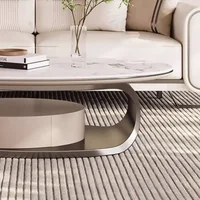 Table Basse Décorative Irrégulière Style Unique Blanc Nordique Table Basse Moderne Luxe Gain de Place Meuble Salon Mobilier de Salon 6