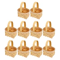 10 Pcs Hand Woven Basket Wedding Handheld Candy Flower Unique Gift Party Wood Baskets Multi-purpose 1