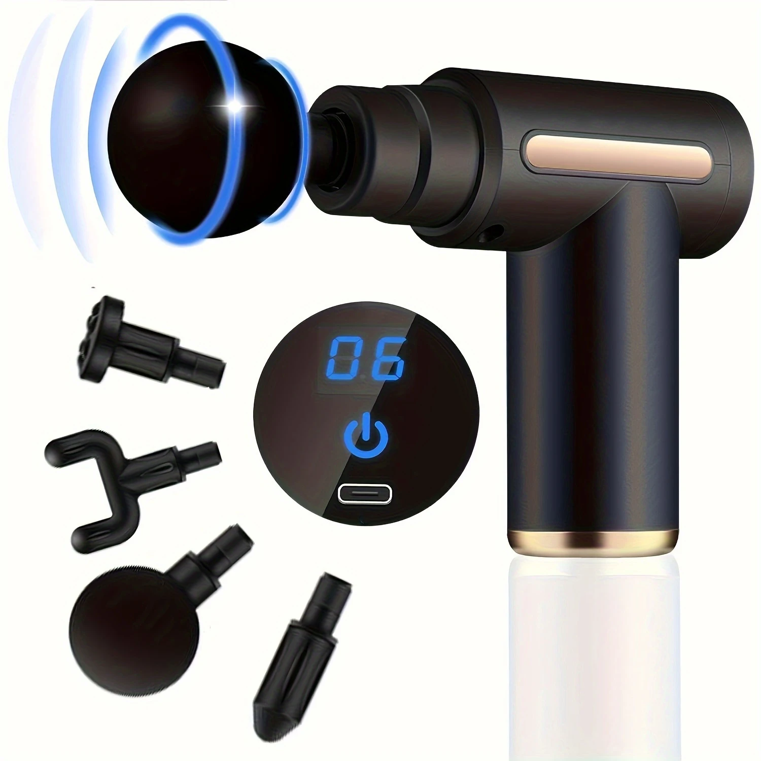 6-Speed Rechargeable Massage Gun for Deep Tissue Relief-Ultra-Quiet & Portable, Perfect for Athlete Recovery