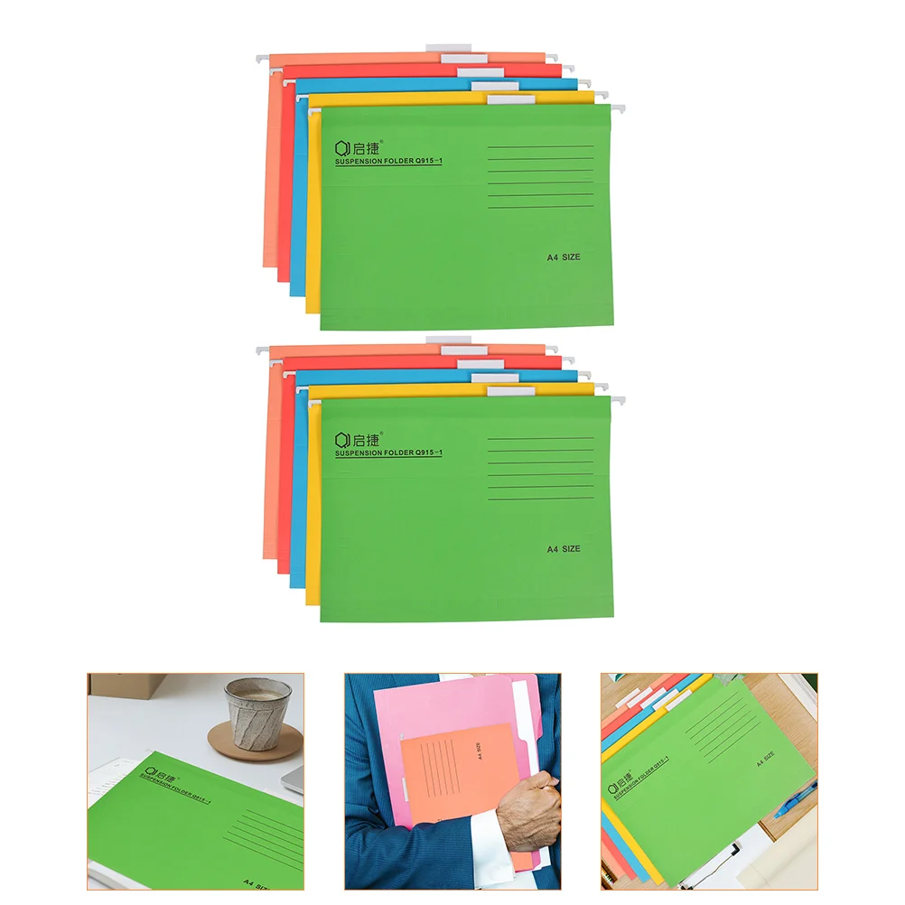 10 Pcs Work Fast Folder Office File Hanging Folders Iron Drawer Frame Portable Receipt