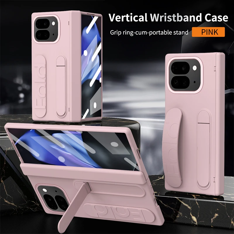 Luxury PU Leather Case with Wristband and Screen Protector