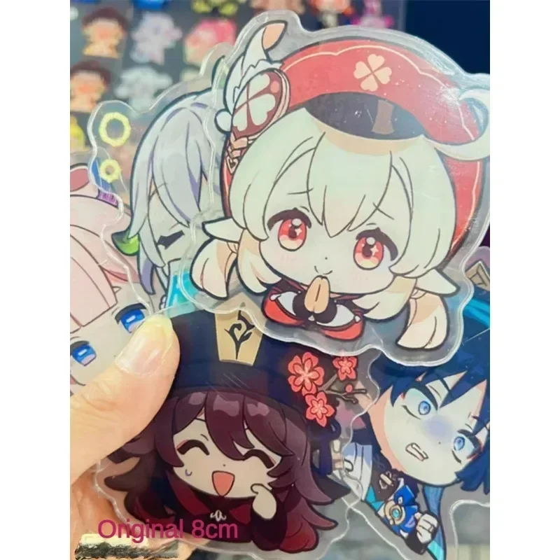 

Модные детали Sanrio 6 см/8 см, Пряжка для ключей, акриловые аксессуары «сделай сам», большой лист, материал Genshin, Мультяшные наклейки, подвесные детали