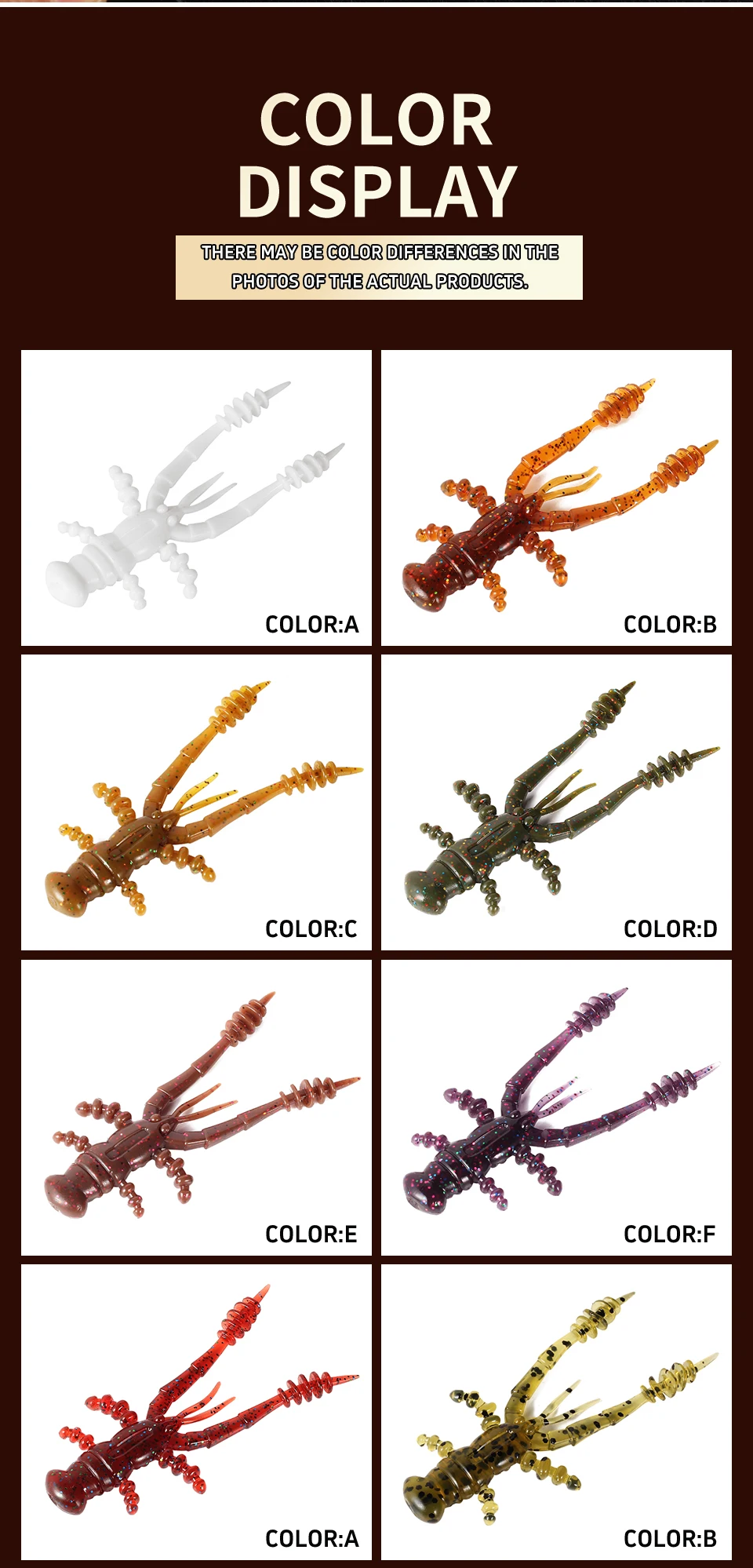 2023 NEUER Köder Hummer 7,2 cm / 4,7 cm Larval Weichköder Hummer Weicher Köder Angelköder Attraktiver Garnelengeruch Salz Wobbler – Detail 12