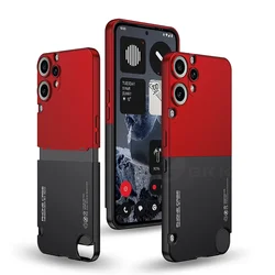 Ultra-Thin Shockproof Armor Case - 2-in-1 Color Clash Matte Cover for Nothing CMF Phone 2 Pro (Red Black)