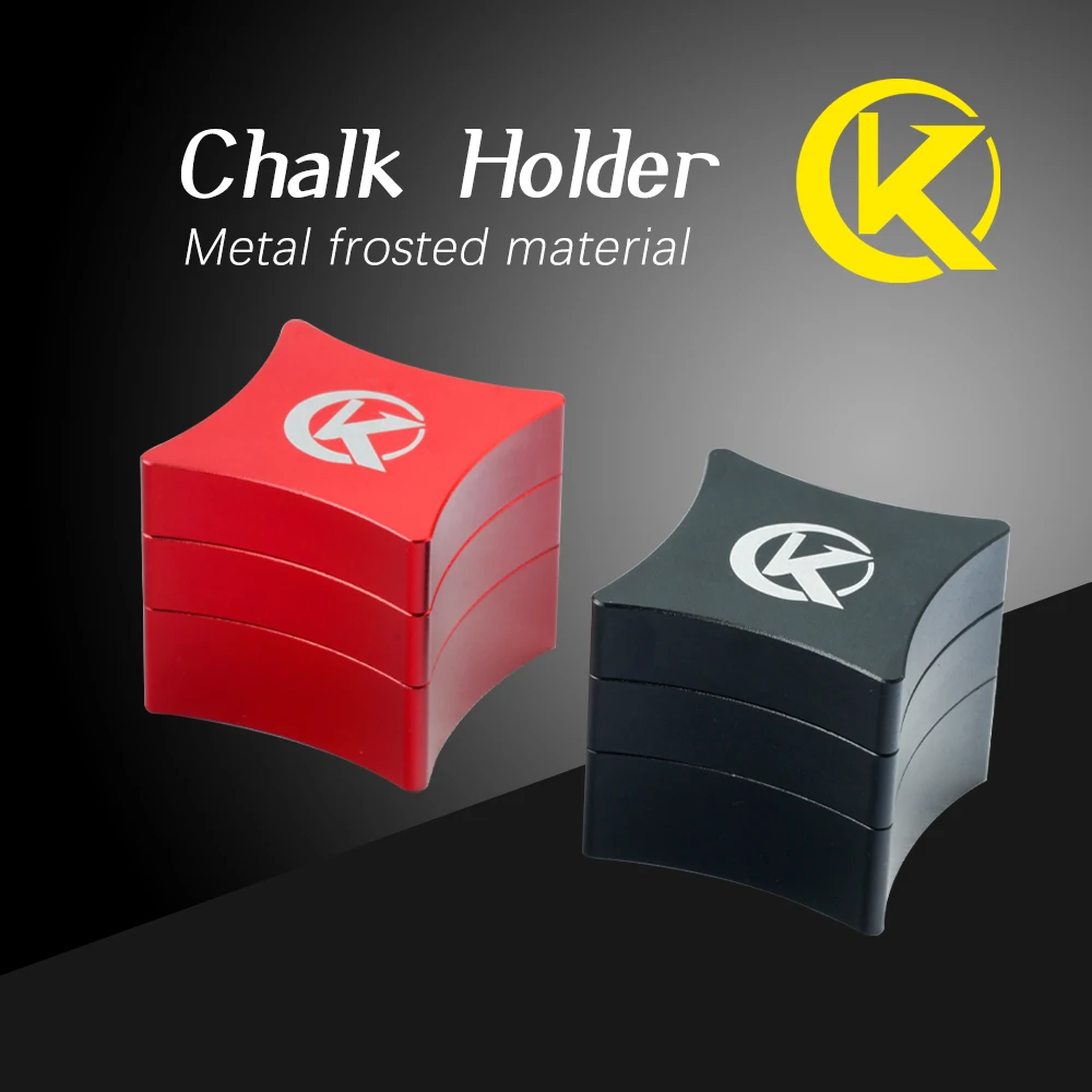 

KONLLEN Mini Metal Chalk Holder Billiards High-end Red/Black Color Chalks Carrier Box Portable Billiards Snooker Accessories