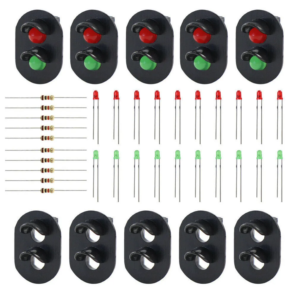 10pcs Signal Heads With 3mm LEDs For Railway Signal HO Or OO Scale Building & Construction Toys Model Building Accessories 3