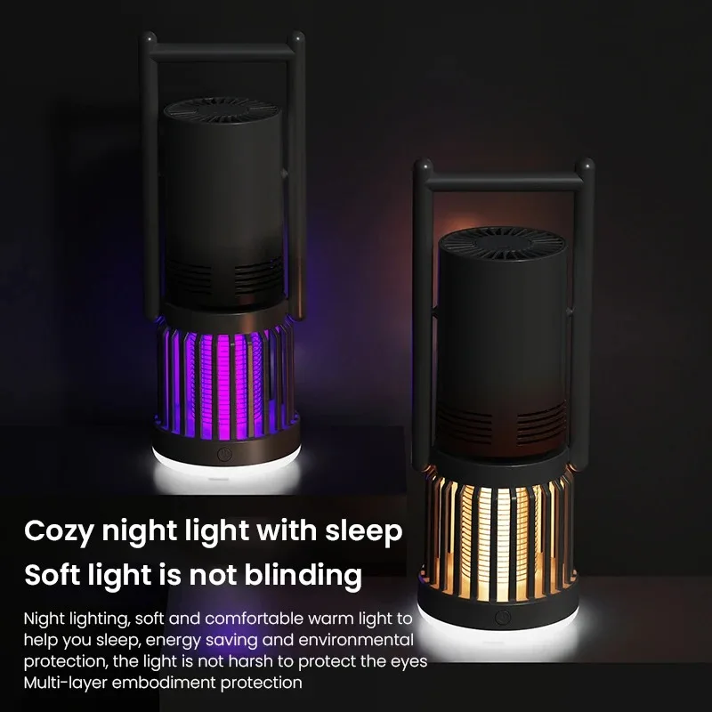 Mult-functional Anti-mosquito Lamp Portable Outdoor Fan Camping Light 3-In-1 Mosquito Killer Lamp Rechargeable Oscillating Fan