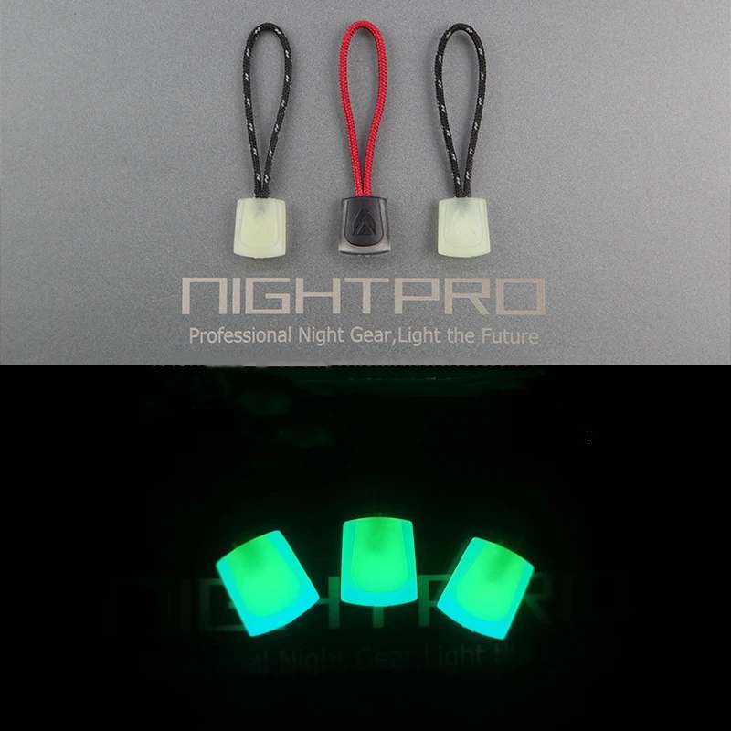 Two-tone Luminous Zipper Pull Ultra-Bright Glow in Dark Night Anti-lost Ends Tent Lock Zips for Coats Jackets Bag Rucksacks