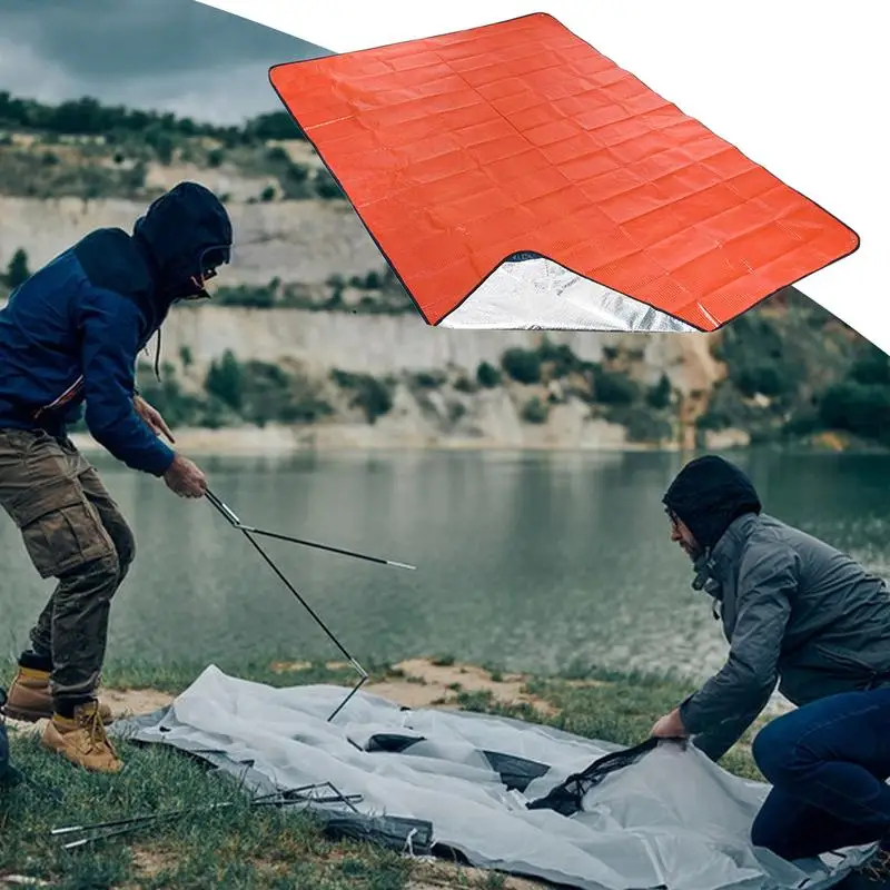 Heavy Duty Survival Blanket Insulated Thermal Reflective Tarp All-Weather Reusable Emergency Blanket For Car Or Camping