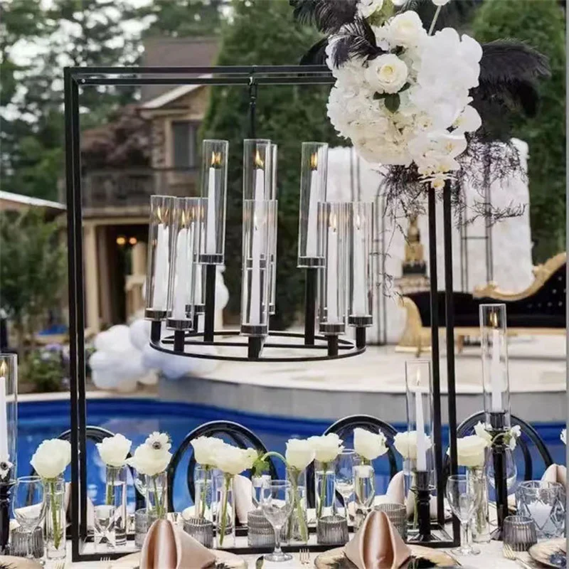 

Черная свадебная АРКА квадратный фон стойка для воздушных шаров Блестящий металлический позолоченный наружный искусственный цветок дверь полка рамка