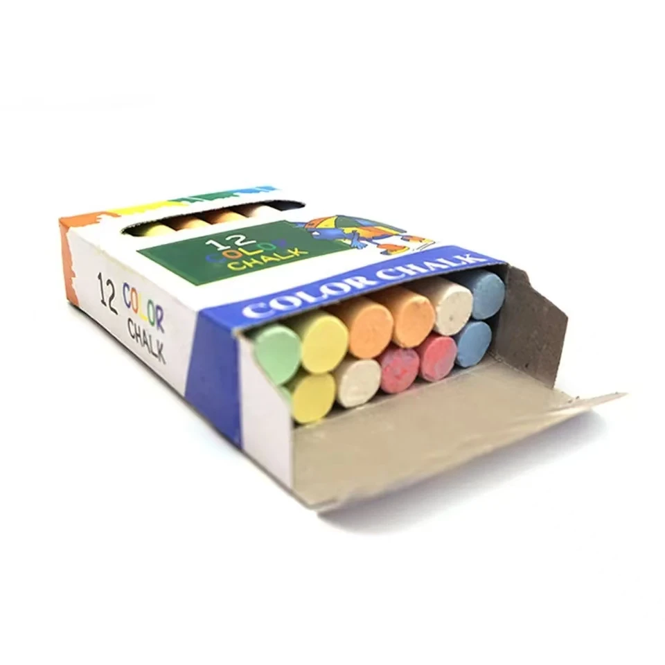 12Pcs 보도 세트 거리 분필 6 밝고 기분 좋은 색상 분필 놀이터 용 무독성 빨 수있는 육각 먼지없는 분필