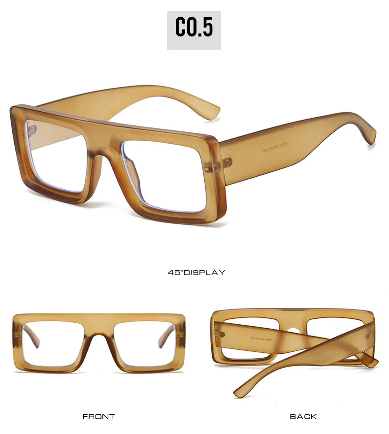 Mutige, quadratische Anti-Blaulicht-Brille, flache Oberseite, große Unisex-Brille mit blauem Licht, 2025, Markendesigner Oculos De Gru – Detail 11
