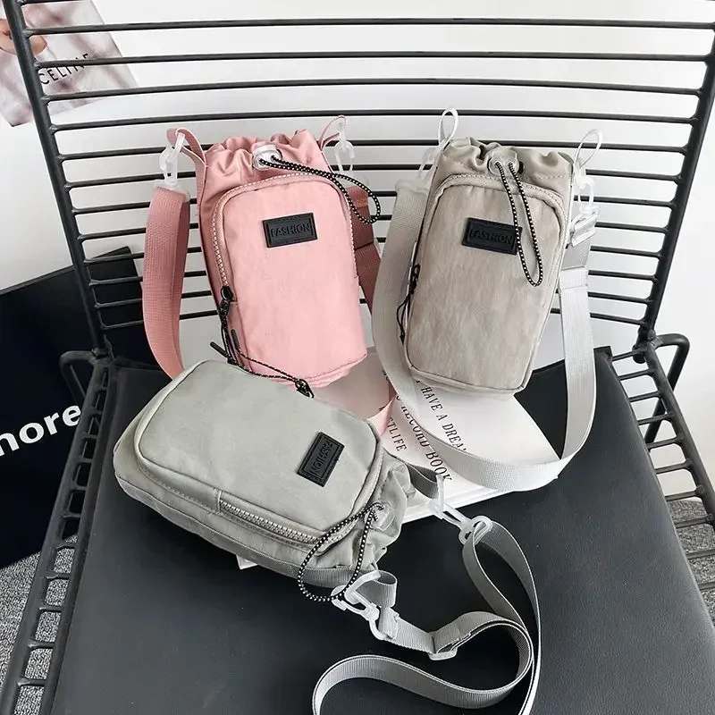 1PC Portable Water Bottle Bag With Phone Pocket Thermal Vacuum Mug Cup Sleeve Cup Insulated Protective Cover Strap Holder Pouch