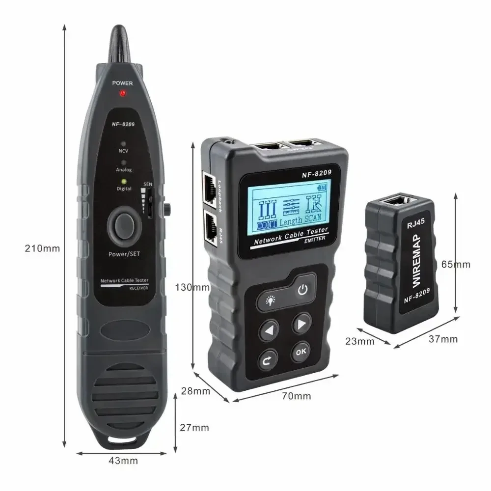 NF-8209 RJ45 Cable Tracker POE Network Wire Checker Cable Tester Test Network Tool Scan Wiremap Utp Tester network cable tester