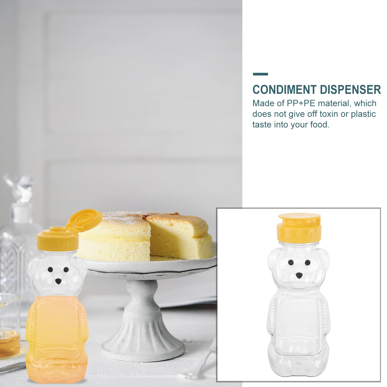 12Pcs plastic condiment dispenser bear honey bottle For condiment dispenser sauce containers reusable squeeze kitchen dining bar plastic condiment dispenser