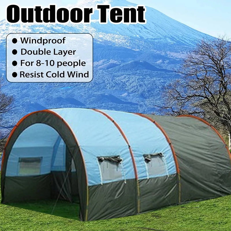 Large Camping Tent 810 People Portable Waterproof Tunnel Family Tents