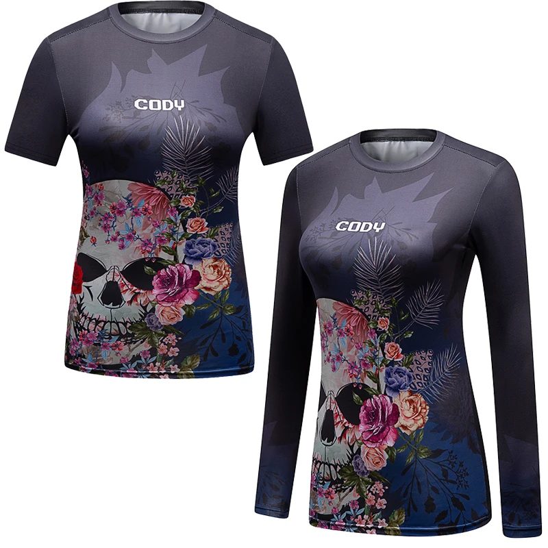 Sports Apparel Women MMA T-shirt Skull 3D Printed Bjj Boxing Sport Tops Rash Guard Jiu jitsu Shirts Kickboxing Fitness Jerseys