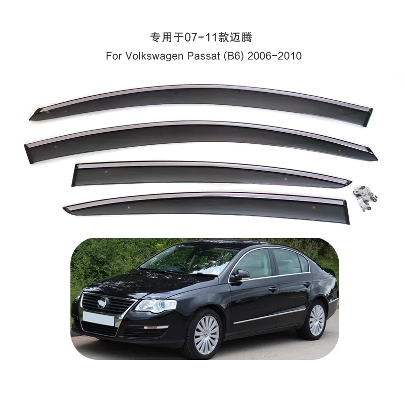 Window Visor For Volkswagen Passat B6 2006-2015 Door Window Vent Deflectors Rain Guards Weather Shield