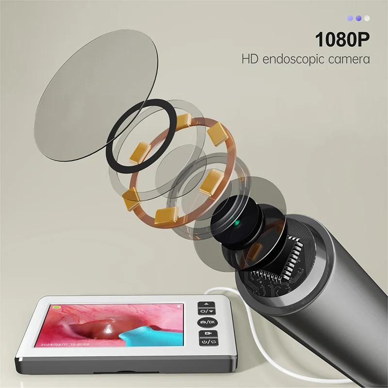 Digital Otoscope with 4.3 inch Screen 1080p HD Smart Visual Ear Camera Ear Wax Removal Tool Support Photo Video Recording