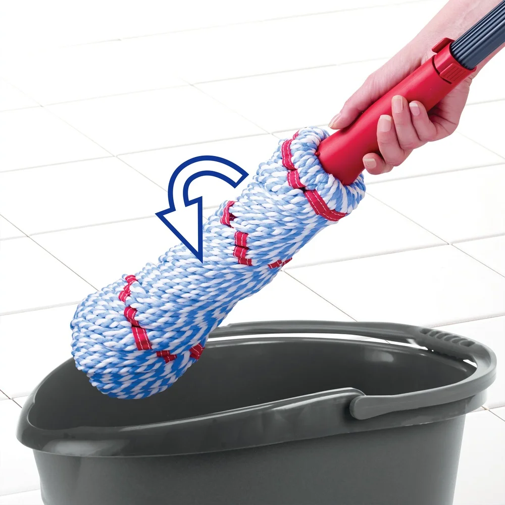 MicroTwist MAX Mop Microfiber 99 Percent Bacteria Removal Washable Reusable Twist Handle 18 Inch Head Fast Floor Cleaning